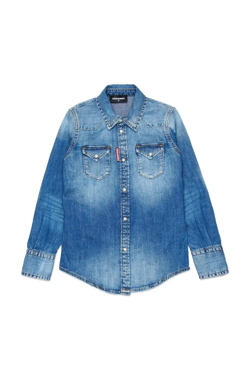 DSQUARED2Camicia in denim con logo blu denim