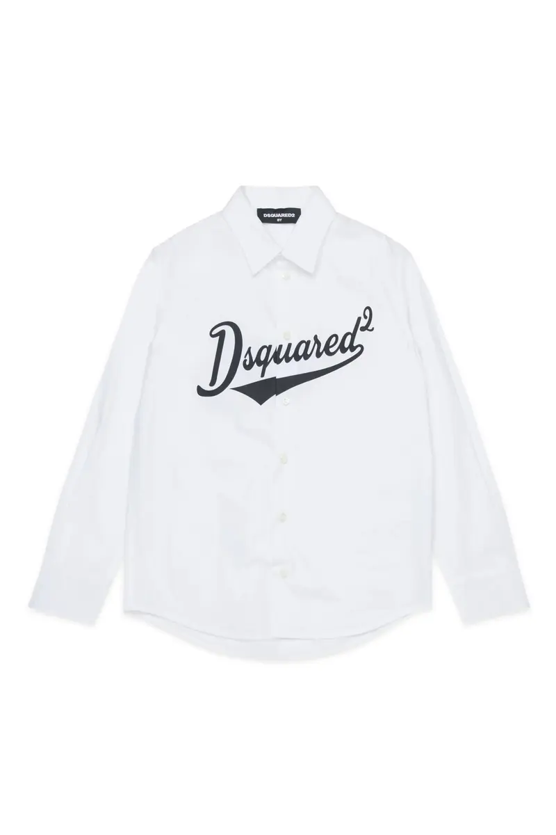 DSQUARED2Cmicia a maniche lunghe con logo bianca