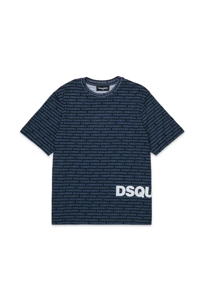 DSQUARED2T-shirt con logo allover nera