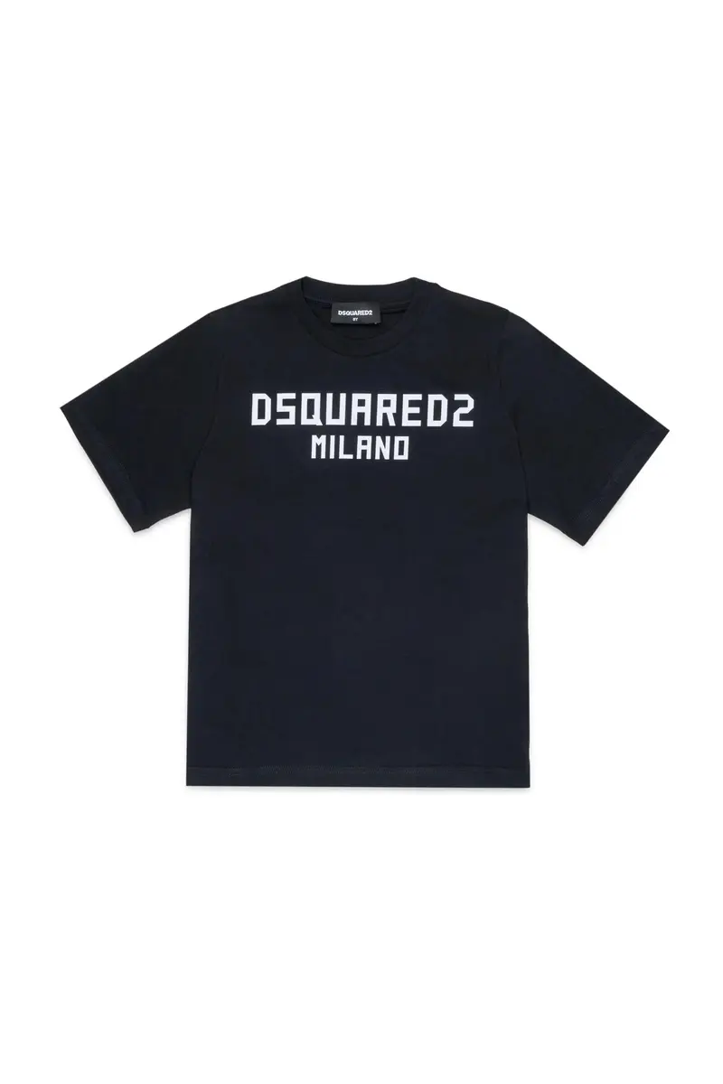 DSQUARED2T-shirt con logo stampato sul petto nera