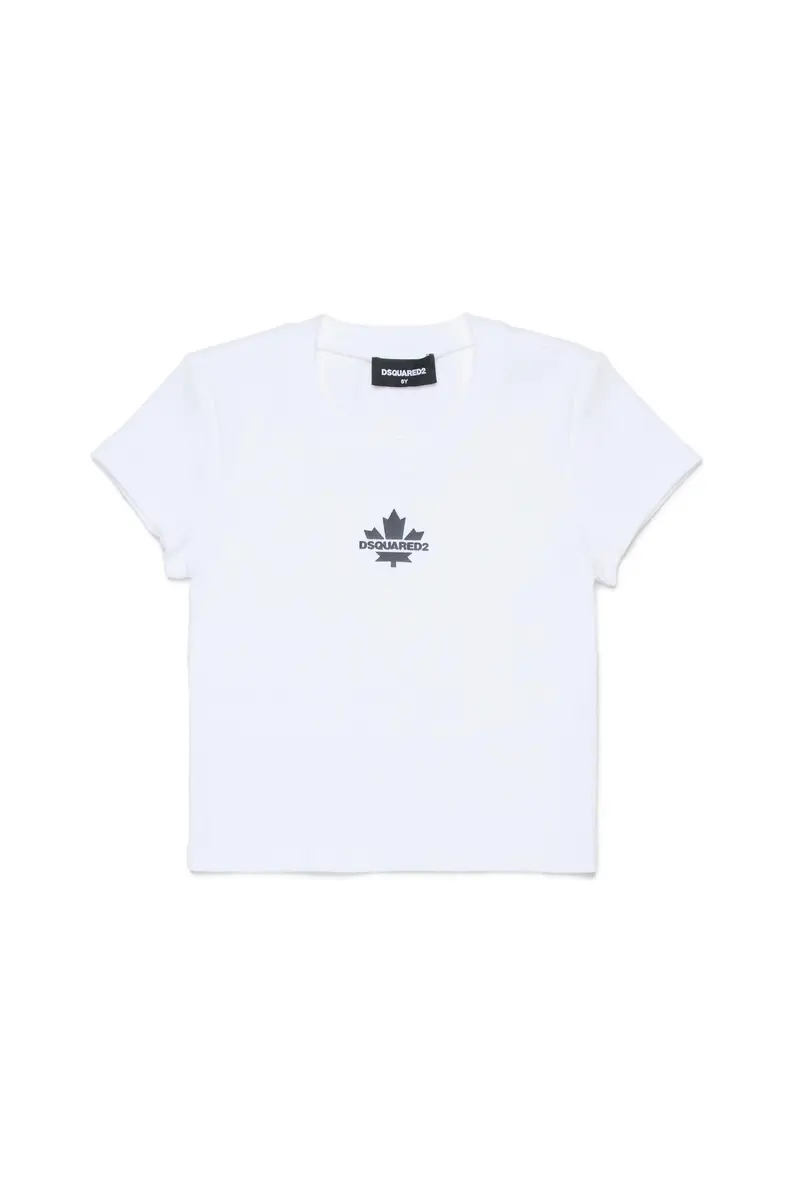 DSQUARED2T-shirt girocollo bambina con logo bianca