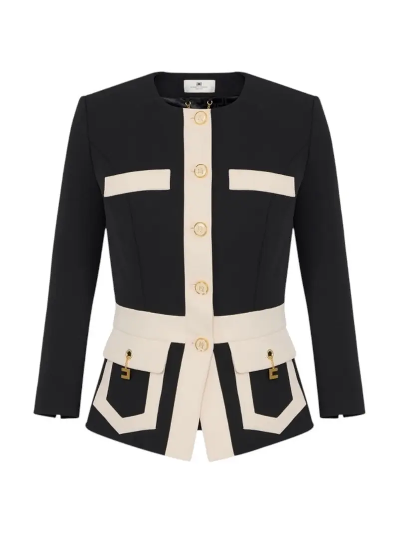 ELISABETTA FRANCHI Giacca Donna GIT0156E2 EF3 NERO/MILK