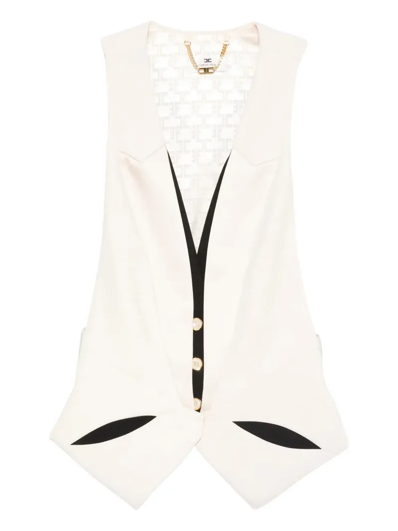 ELISABETTA FRANCHI Gilet Donna  GL00461E2 E84 BURRO/NERO