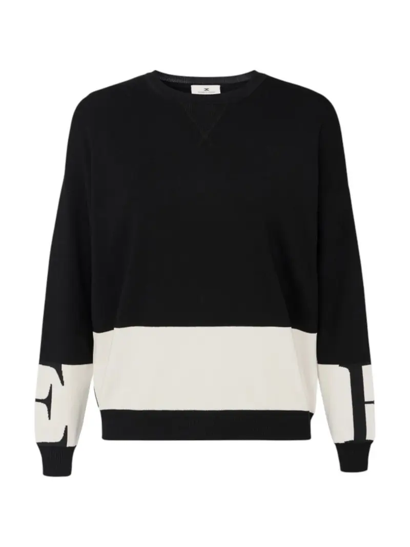 ELISABETTA FRANCHI Maglione Donna MK01S56E2 EF3 NERO/MILK