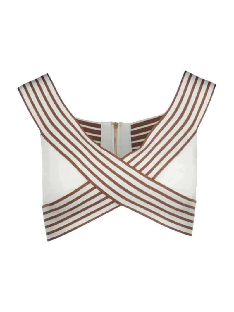 ELISABETTA FRANCHI Top Donna  TK44S61E2 AQ6 AVORIO/CUOIO