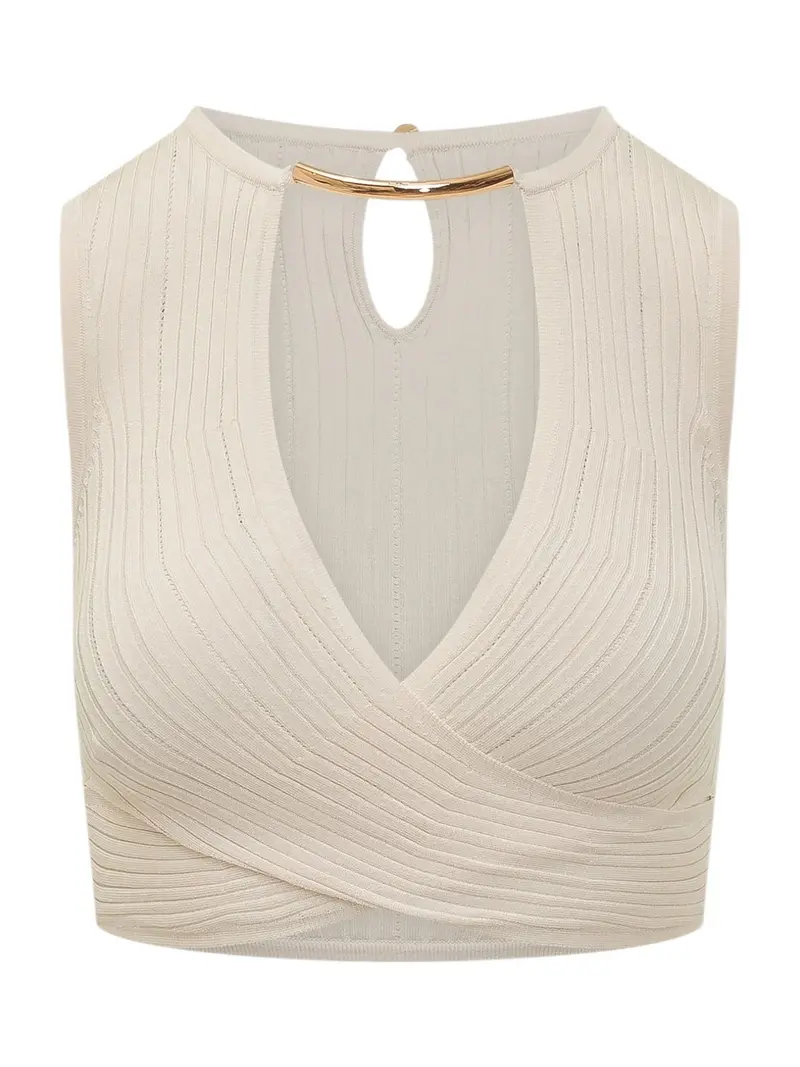 ELISABETTA FRANCHI Top Donna  TK76S61E2 193 BURRO