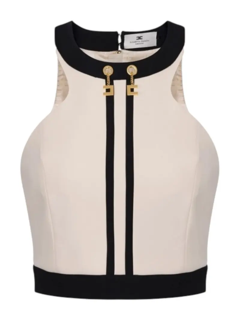 ELISABETTA FRANCHI Top Donna TOT0156E2 EF1 MILK/NERO