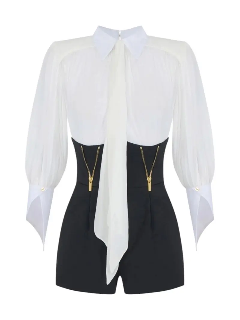 ELISABETTA FRANCHI Tuta Donna AVORIO/NERO- TU06566E2 309