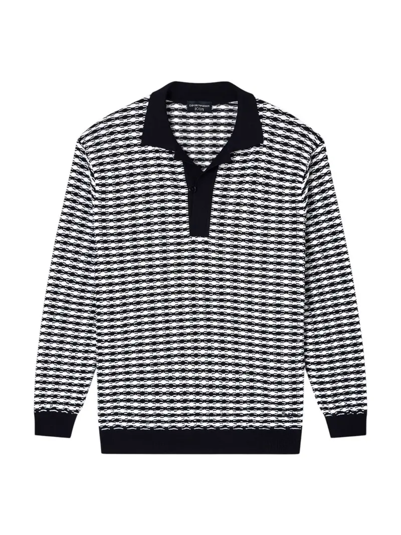 EMPORIO ARMANI Maglione Uomo EM003518 AF19833 F0015 WHITE/DARK BLUE