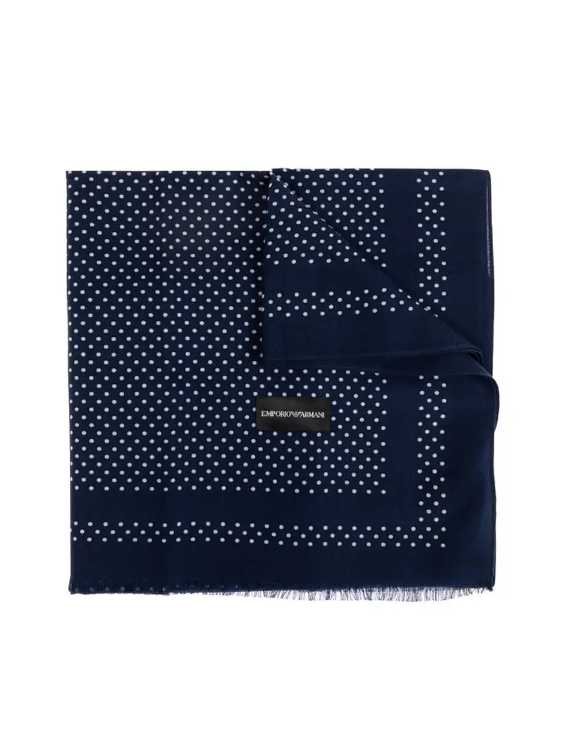 EMPORIO ARMANI Stola Uomo  EM003845 AF20009 FB336 BLUE+FANCY POIS WHITE