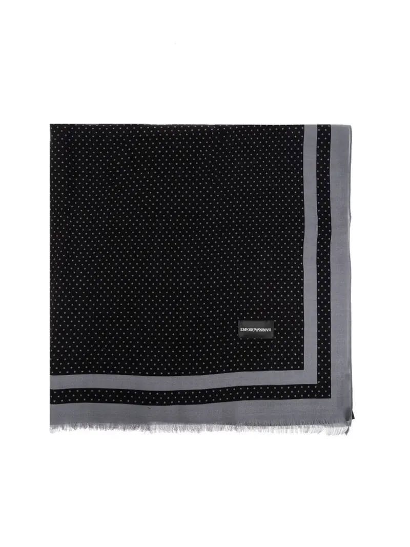 EMPORIO ARMANI Stola Uomo  EM003845 AF20009 FC255 BLACK+FANCY POIS GREY