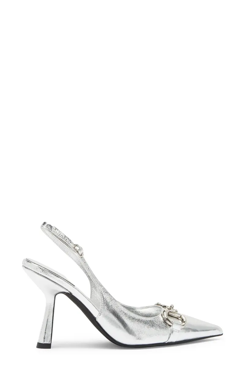Estella Décolleté Slingback donna  in pelle metallizzata