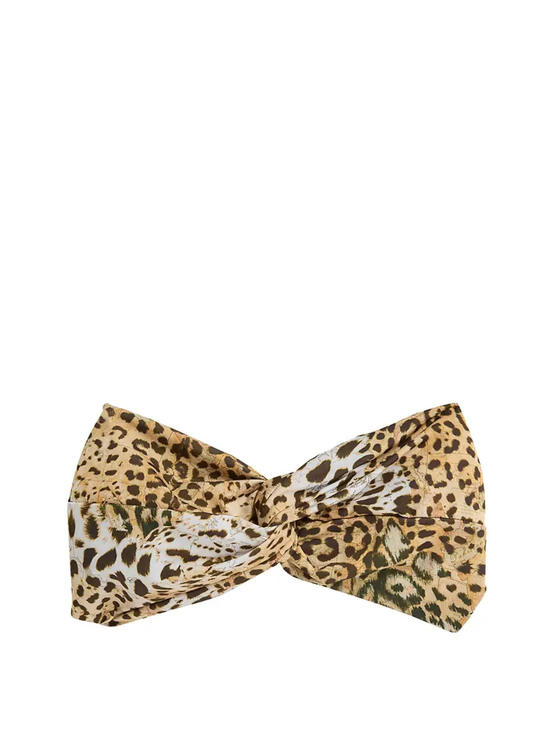 Fascia Prima Classe Per Capelli Geo Animalier Beige Maculato