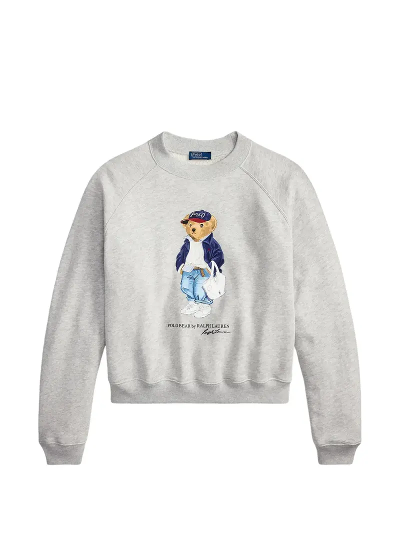 Felpa a scollo grande con stampa Polo Bear