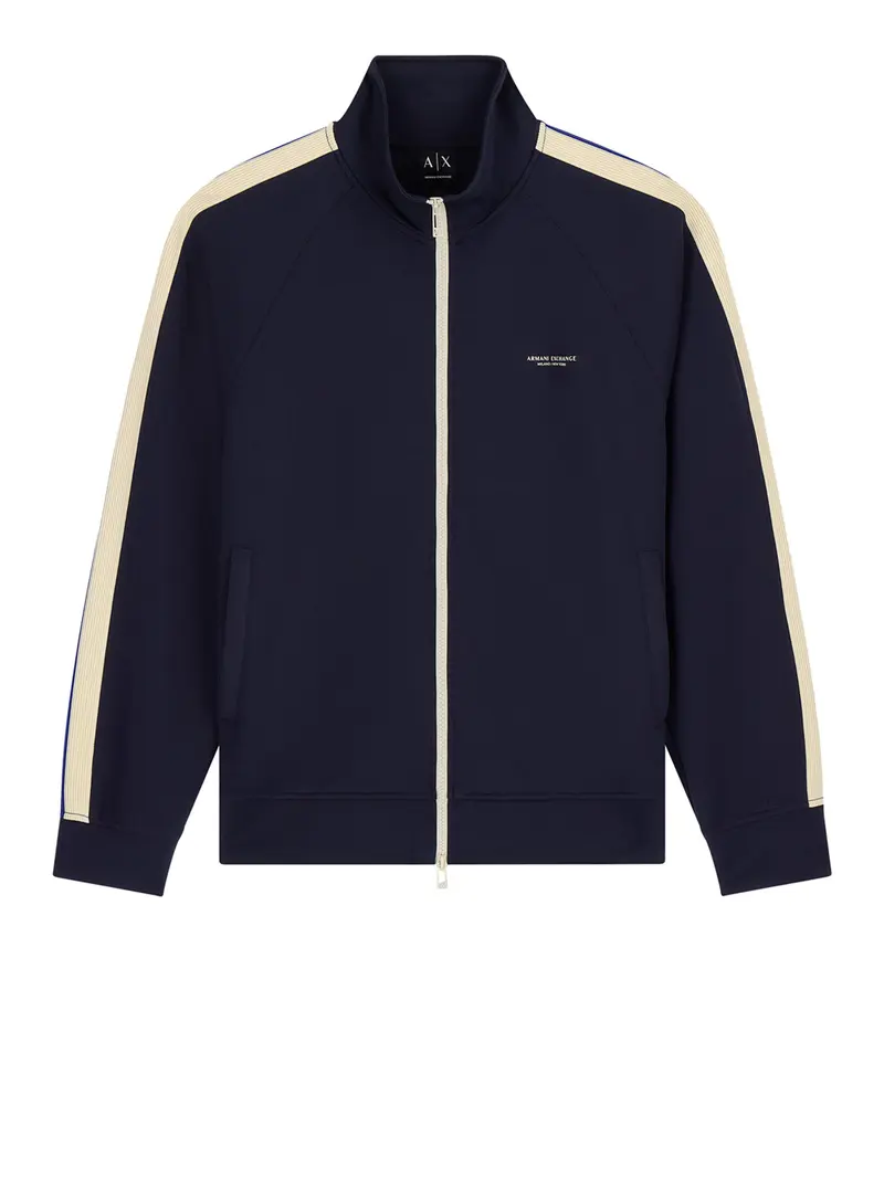 Felpa Armani Exchange Logo Frontale Navy