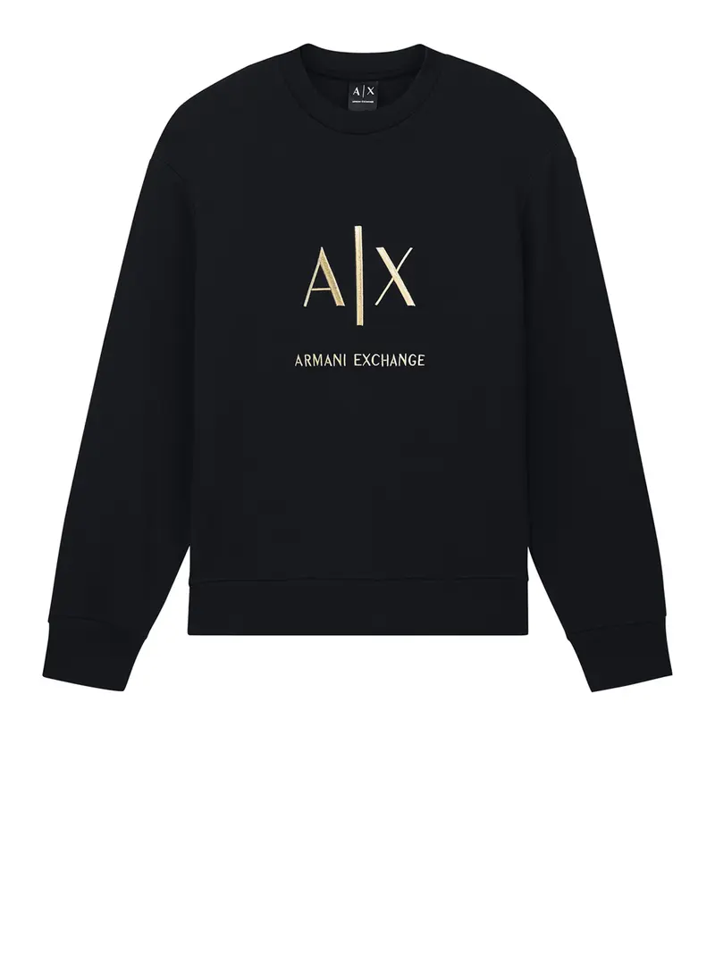Felpa Armani Exchange Logo Frontale Nero