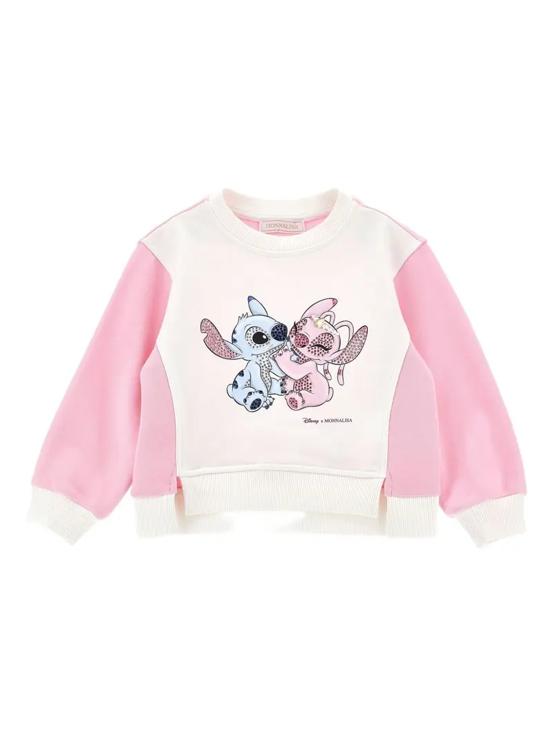 Felpa bianca/rosa per bambina