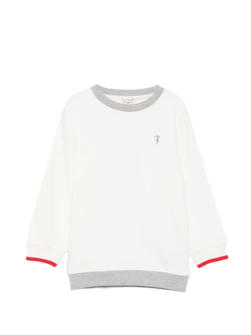 Felpa bianco/grigio/rosso per bambino
