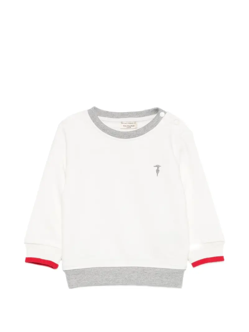 Felpa bianco/grigio/rosso per neonato
