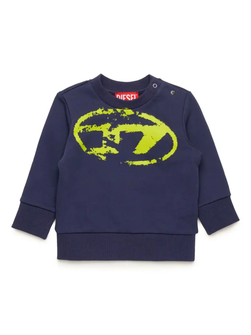 Felpa blu navy per neonato con logo