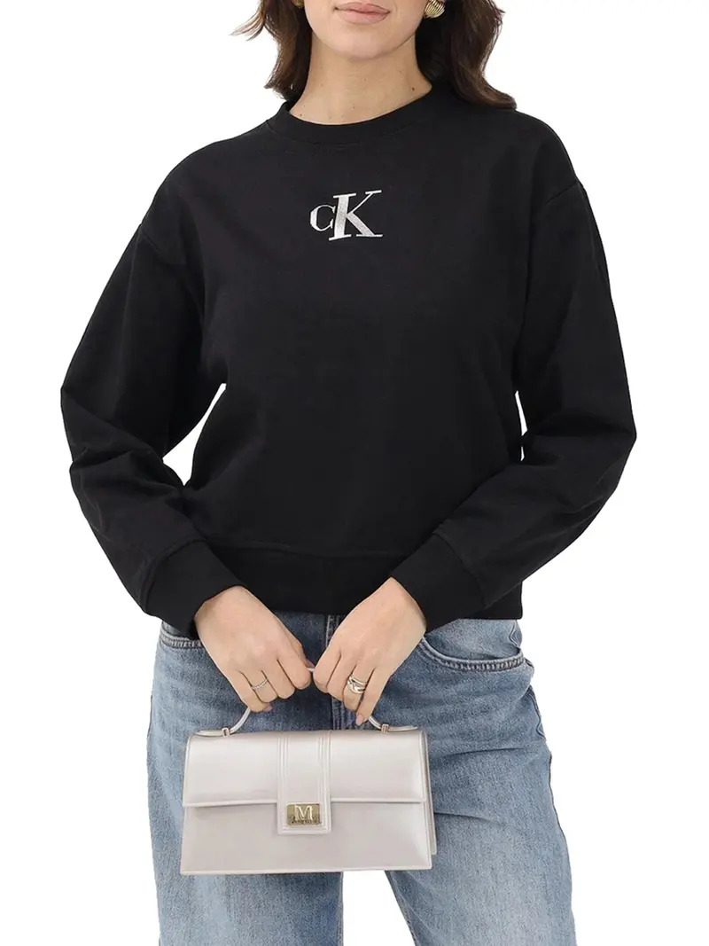 Felpa Calvin Klein Girocollo - Nero