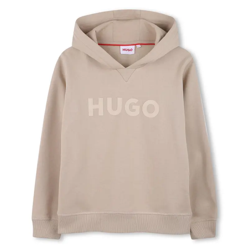 Felpa con cappuccio in misto cotone con logo stampato