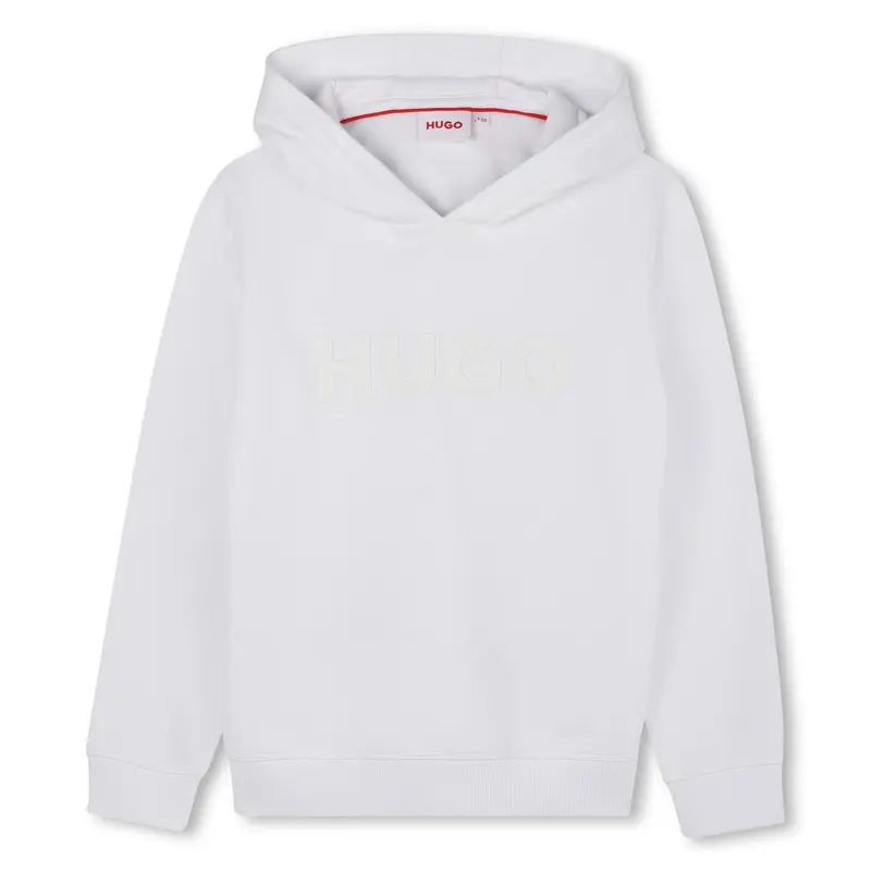 Felpa con cappuccio in misto cotone con logo stampato