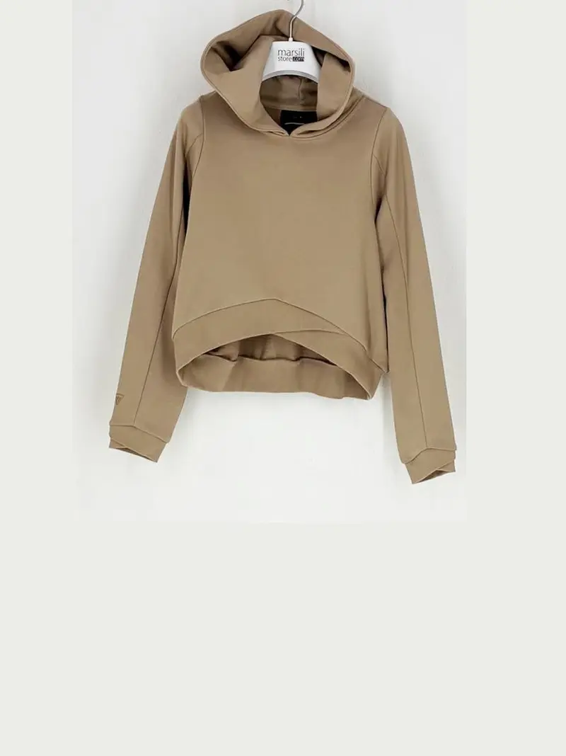 felpa cropped cappuccio