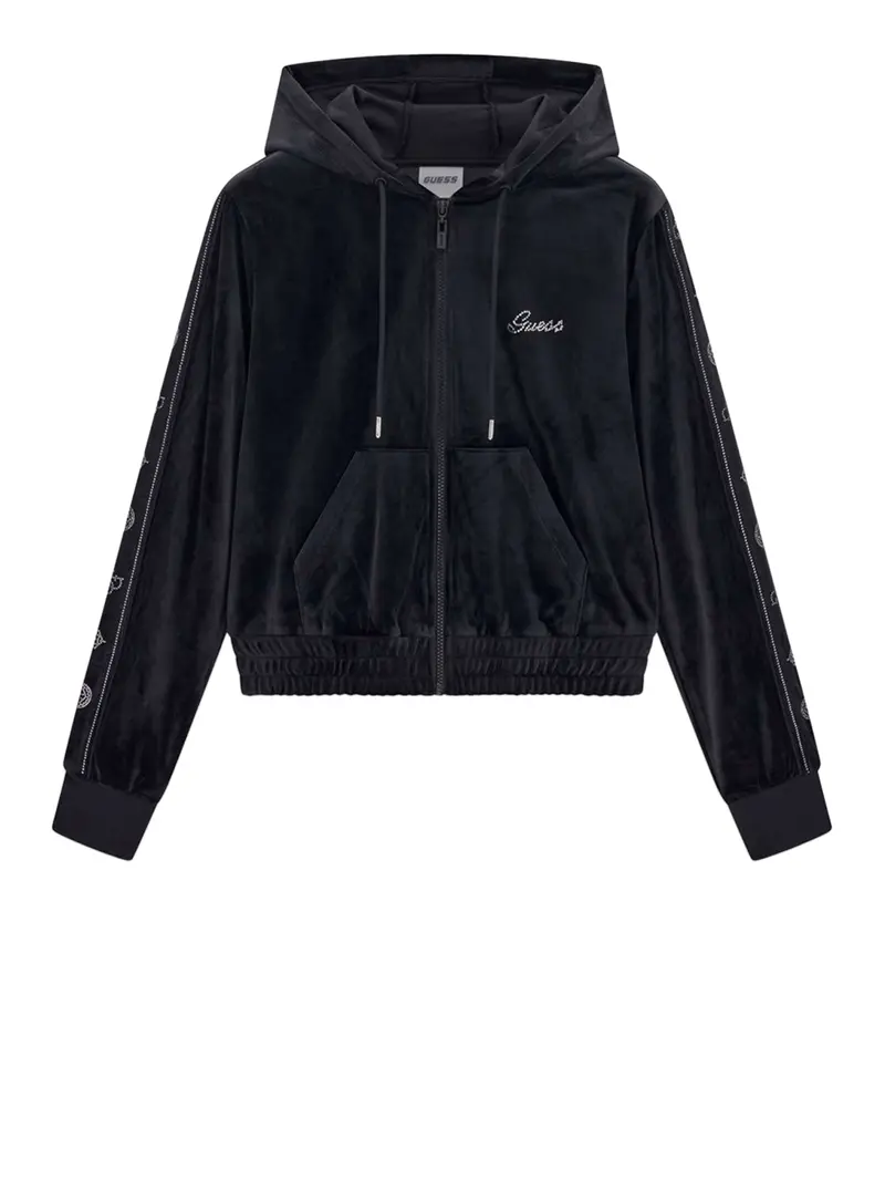 Felpa Guess Amalia Full Zip Hoodie Sweatsh - Nero