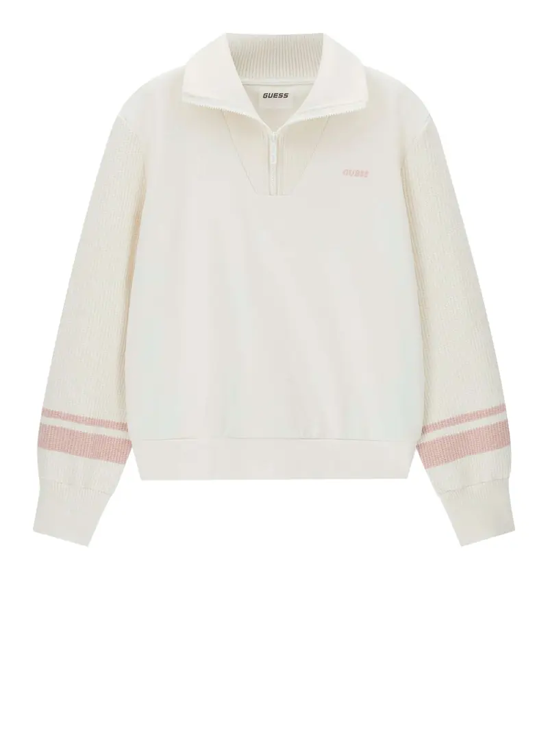 Felpa Guess Fabrizia Half-Zip - Bianco