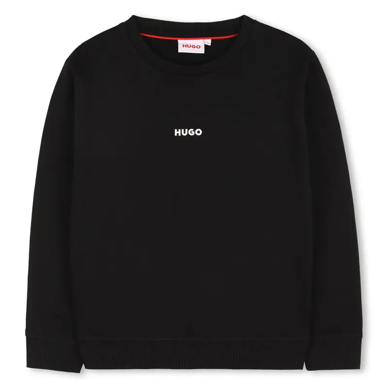Felpa in pile di misto cotone con logo stampato