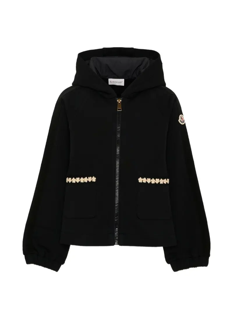 Felpa nera con zip per bambina