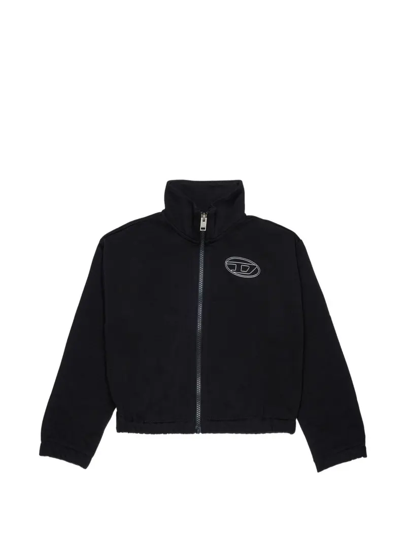 Felpa nera con zip per bambina