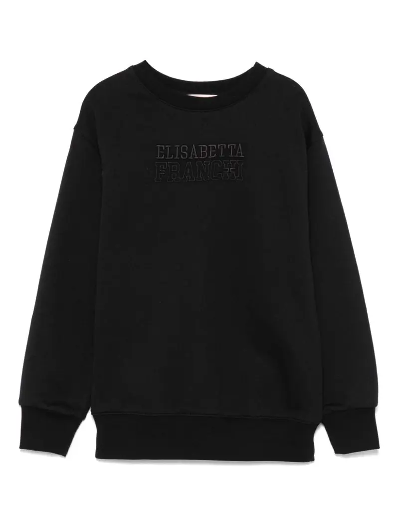 Felpa nera per bambina con logo