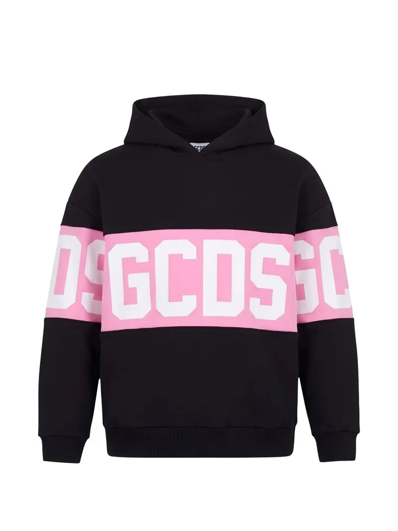 Felpa nera/rosa per bambina