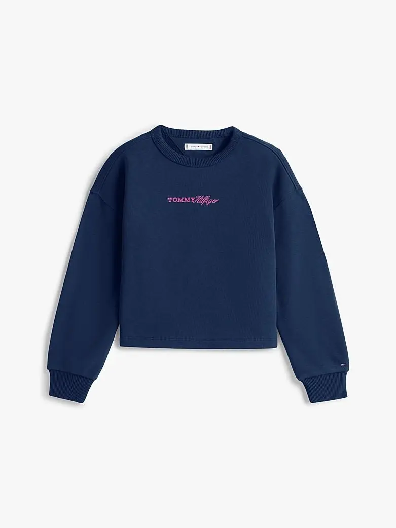 Felpa relaxed fit in spugna con logo glitter