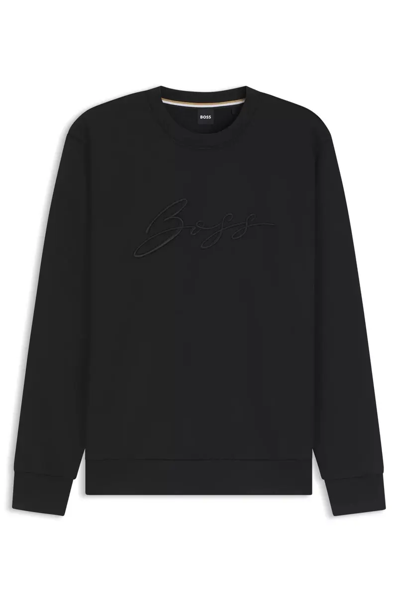 Felpa relaxed fit in spugna di cotone con logo script