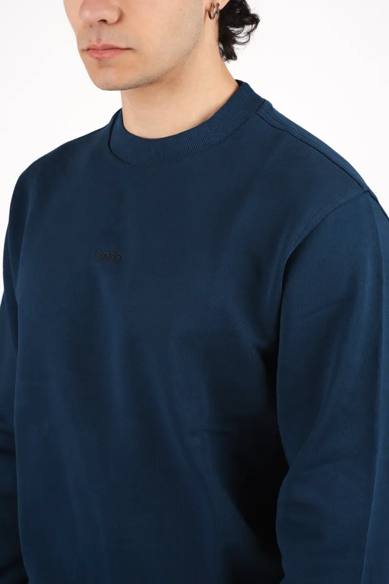 Felpa relaxed fit in terry di cotone con logo a contrasto