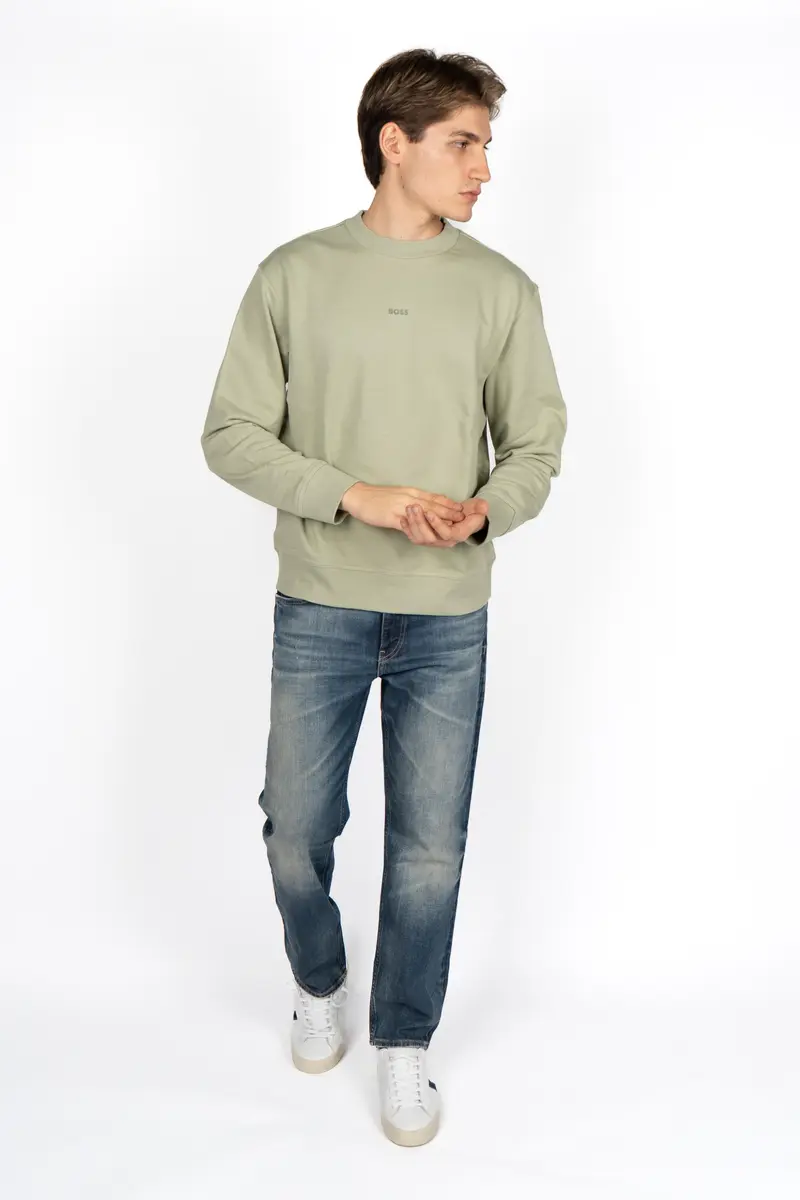 Felpa relaxed fit in terry di cotone con logo a contrasto