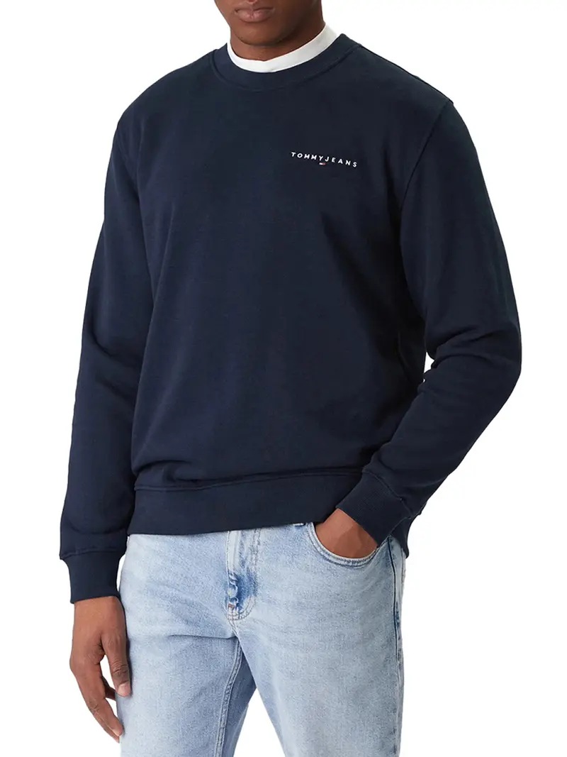 Felpa Tommy Hilfiger Linear Crew - Blu