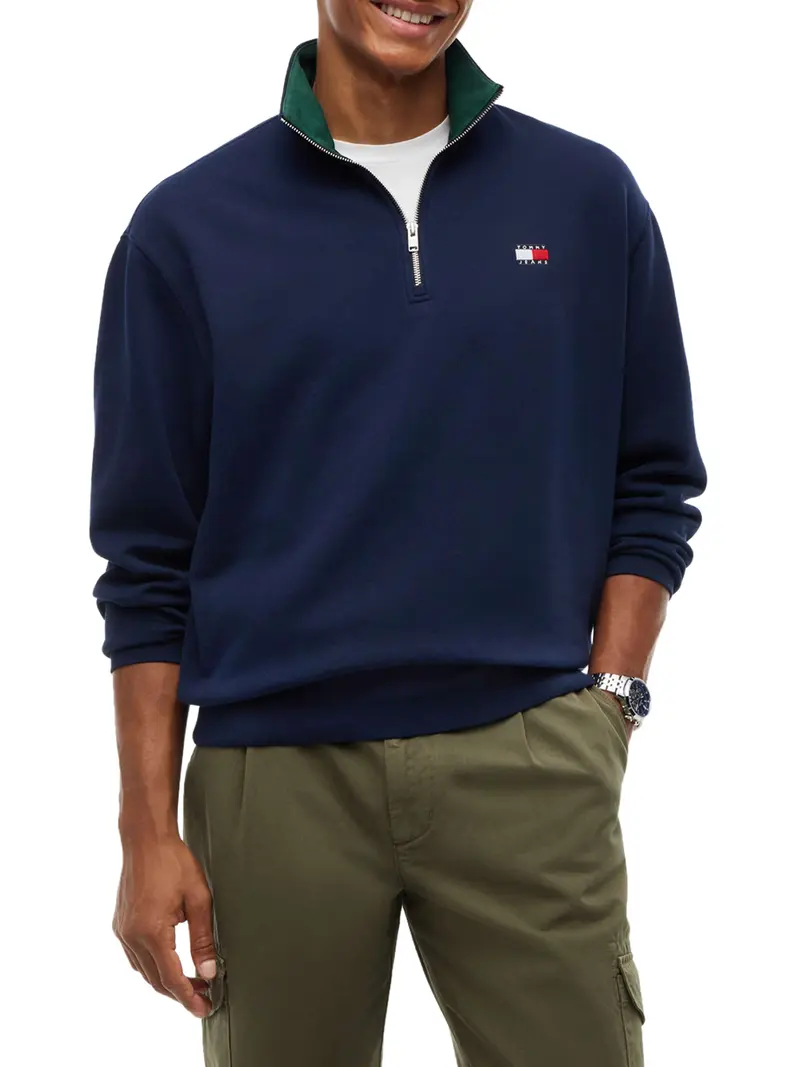 Felpa Tommy Jeans Logo Iconico - Blu