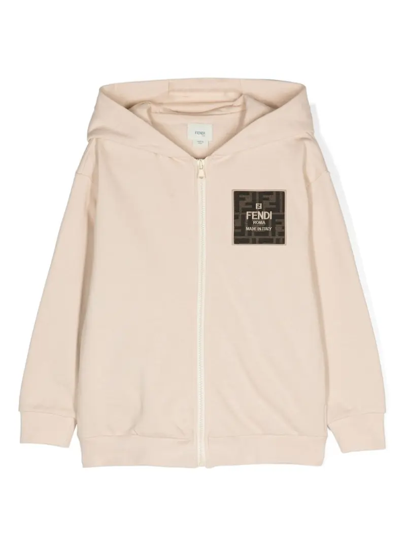 Felpa unisex in cotone beige con logo
