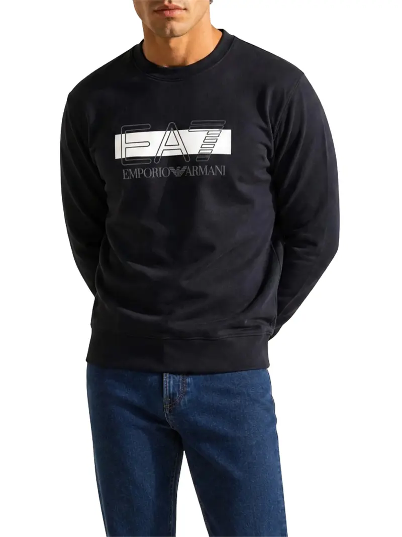 Felpa Visibility in cotone con dettagli in maglia - Nero