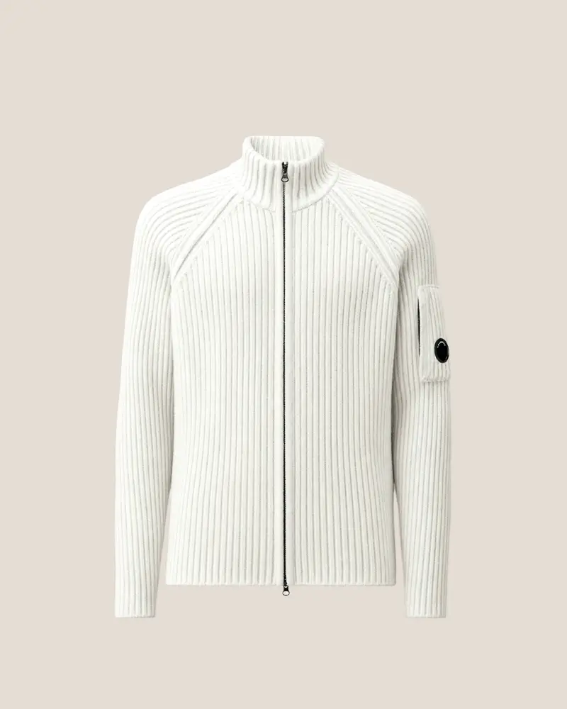 Fleece Knit Lens Full Zip Cardigan