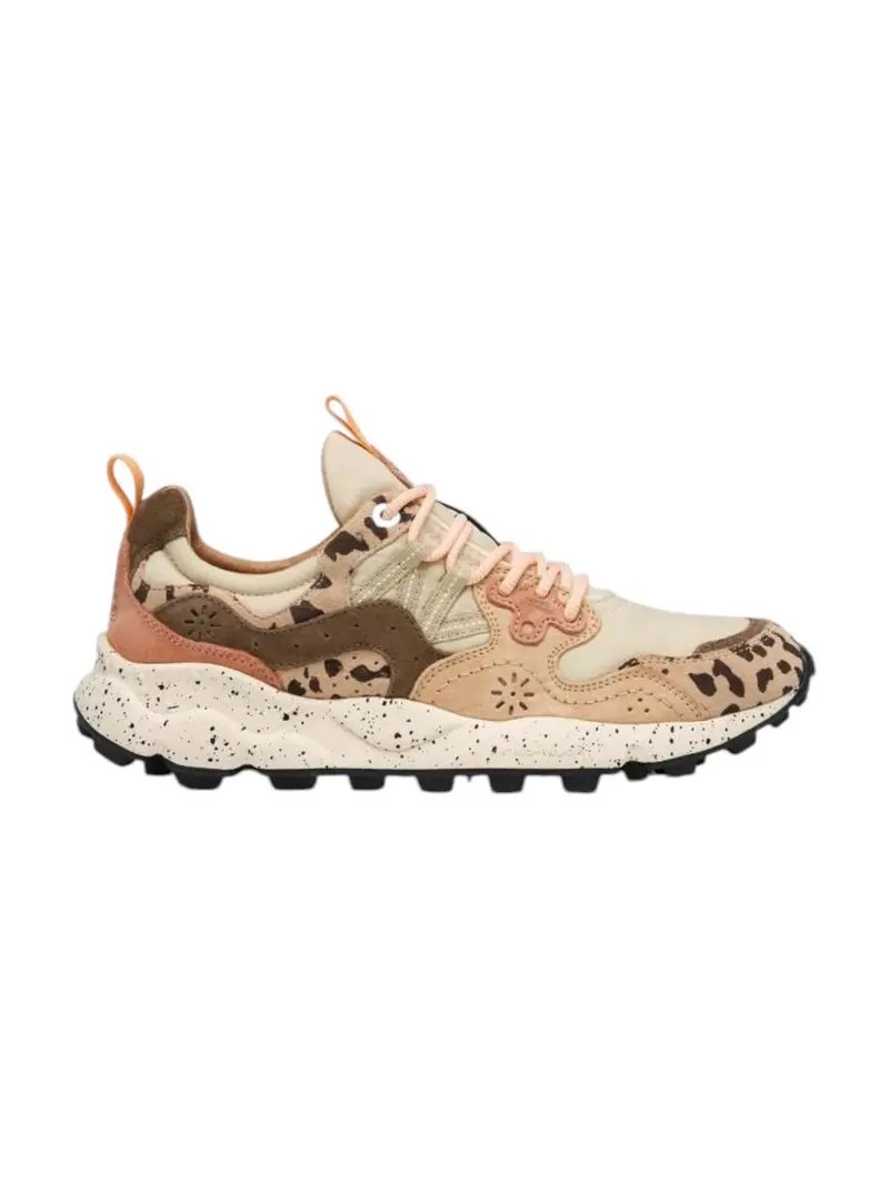 FLOWER MOUNTAIN Sneaker Donna YAMANO 3 UNI SUEDE/PRINT/NYLON BEIGE-MILK-LIGHT BROWN - 2017818-27-1E53