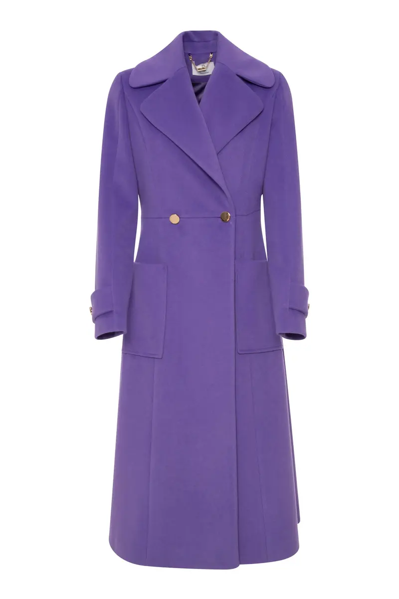 Fracomina Cappotto regular lungo in panno glicine