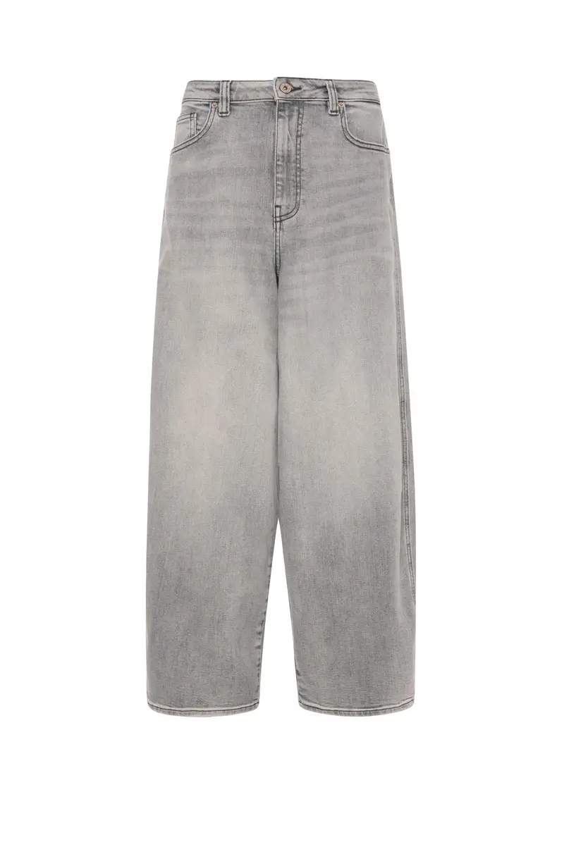 Fracomina Jeans carrot balloon in denim grigio con lavaggio chiaro