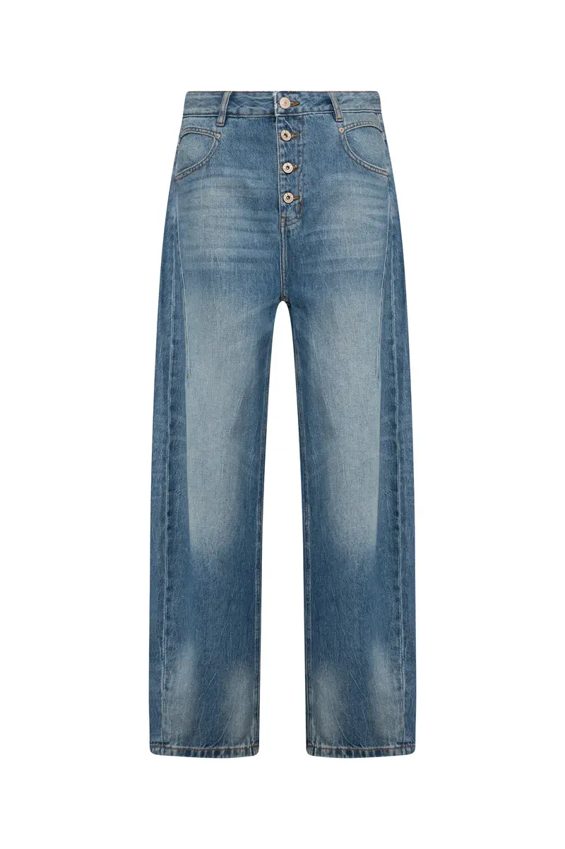 Fracomina Jeans carrot in denim con lavaggio medio
