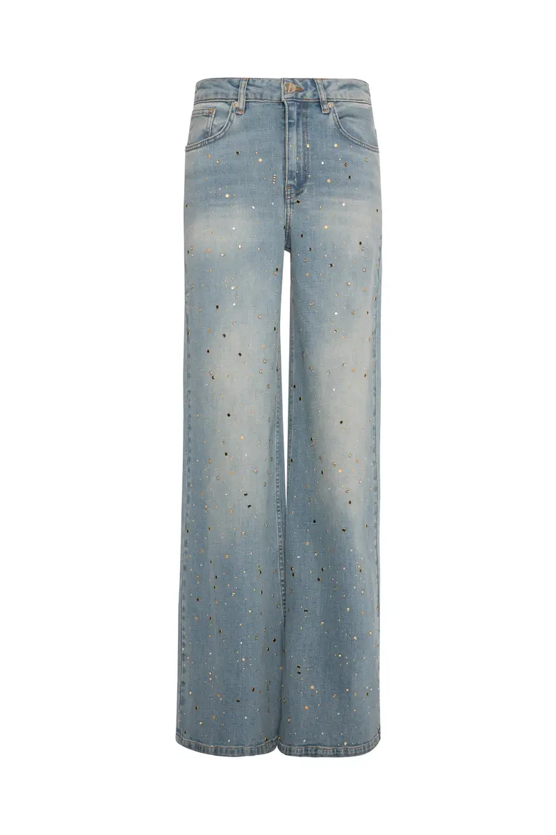 Fracomina Jeans flare in denim con lavaggio chiaro