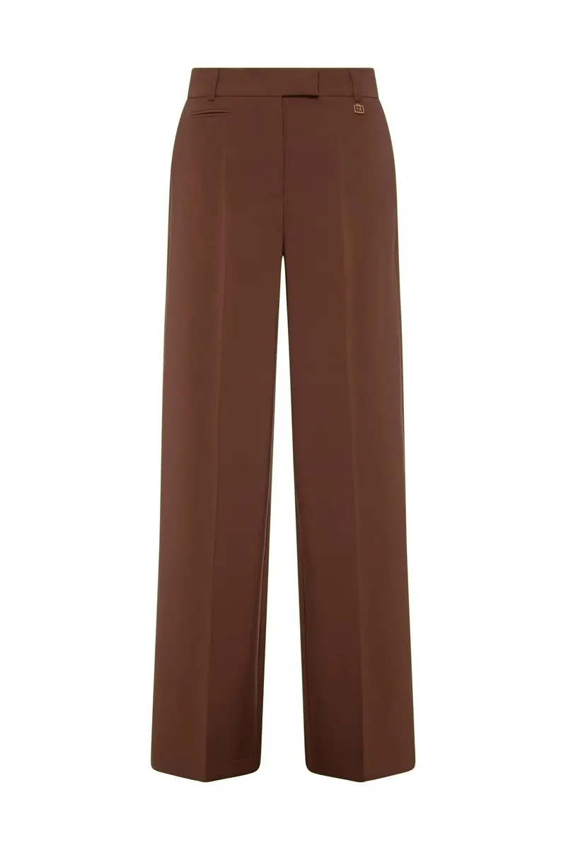Fracomina Pantalone flare con vita regolare coffee